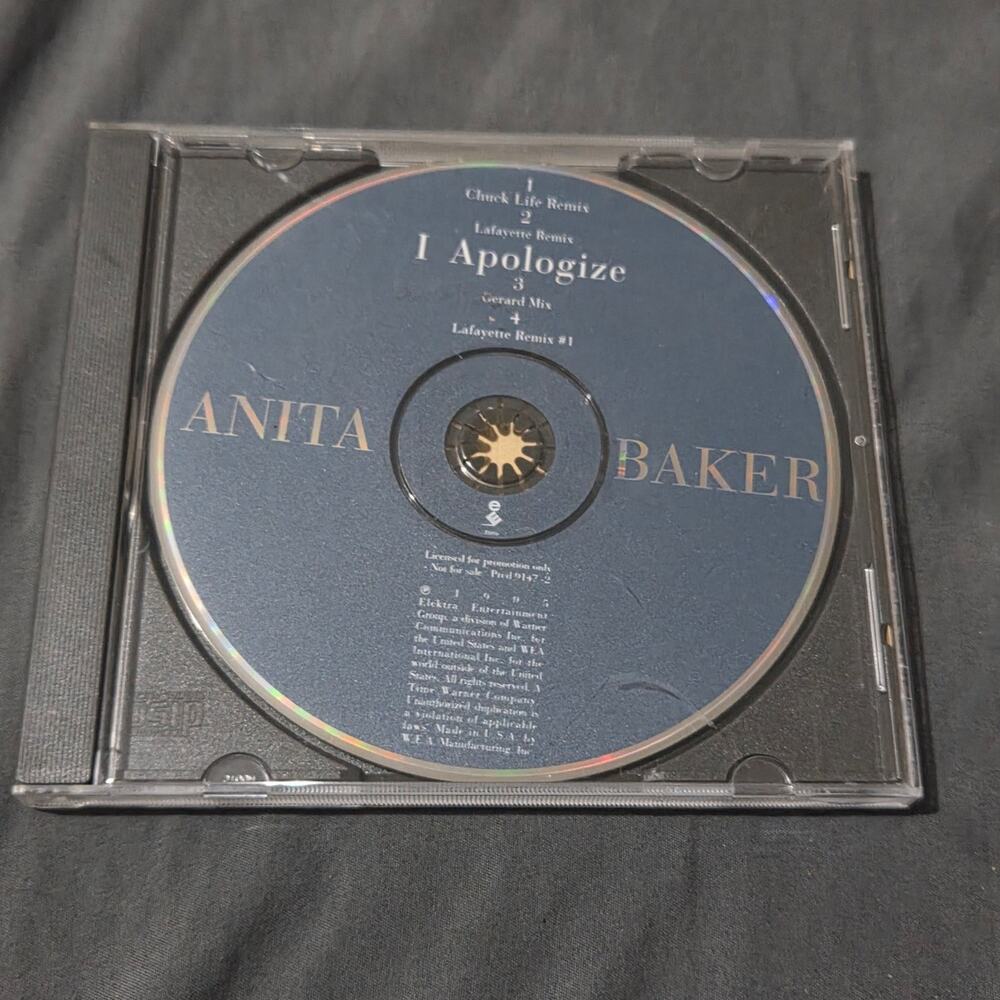 Vtg 1995 Anita Baker I Apologize Promo CD Maxi Single